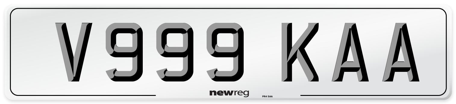 V999 KAA Number Plate from New Reg